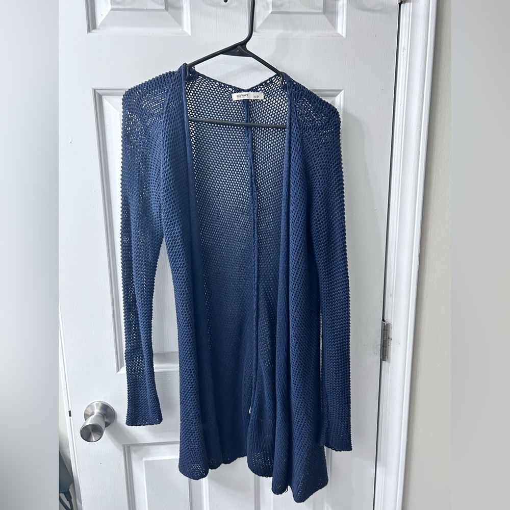 Old Navy Women's Navy Open-Knit Cardigan